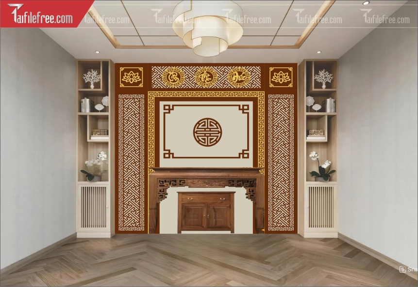 Mẫu File Vector CNC Phòng Thờ Đẹp_CNC251