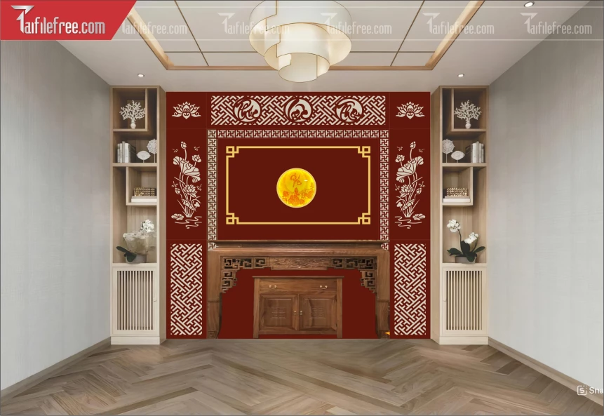 Mẫu File Vector CNC Phòng Thờ Đẹp_CNC252