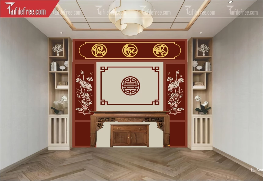 Mẫu File Vector CNC Phòng Thờ Đẹp_CNC253