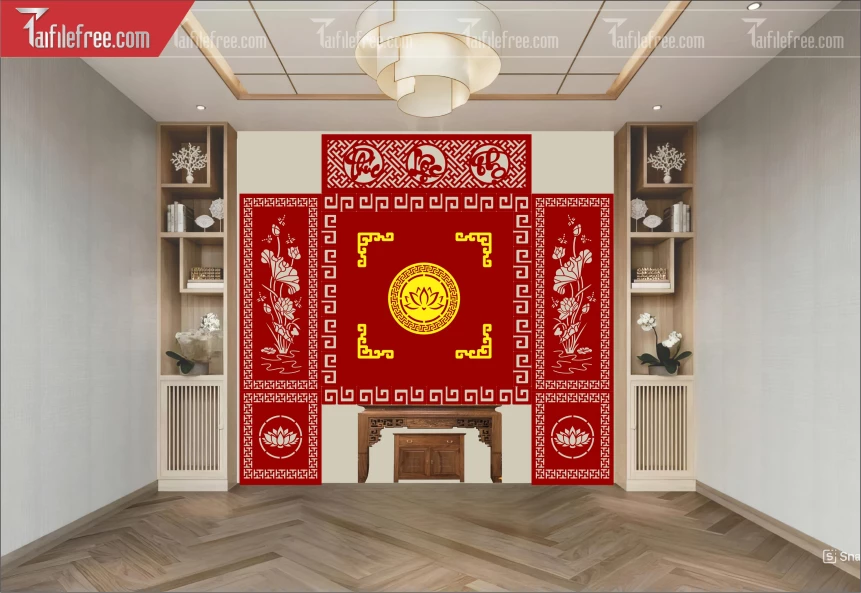 Mẫu File Vector CNC Phòng Thờ Đẹp_CNC255