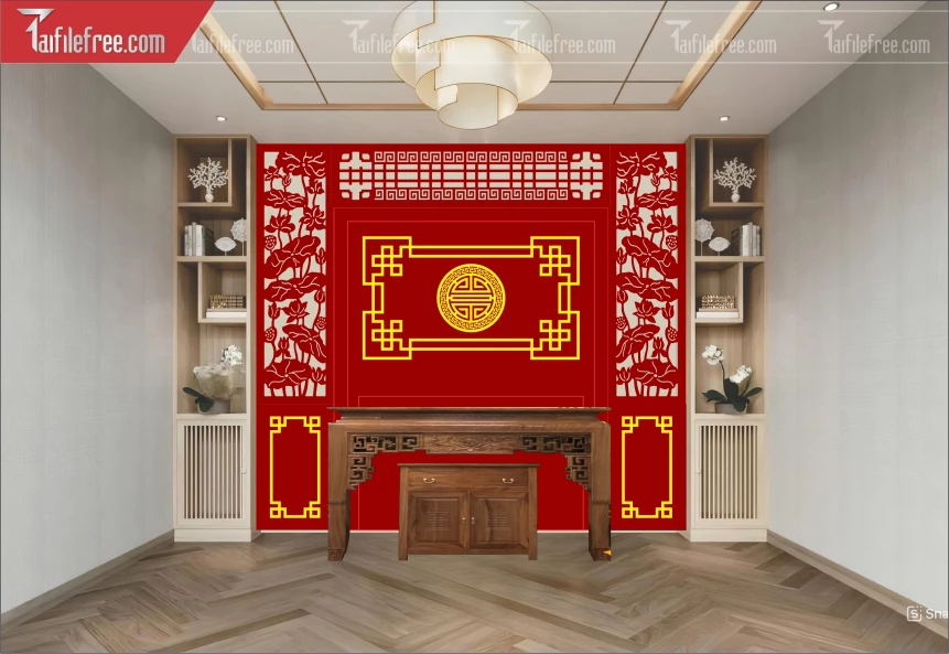 Mẫu File Vector CNC Phòng Thờ Đẹp_CNC256