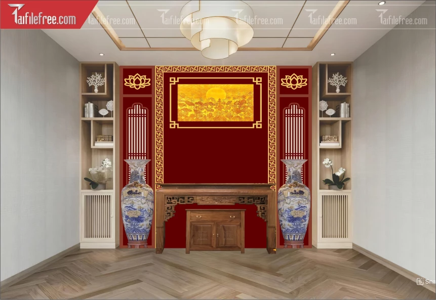 Mẫu File Vector CNC Phòng Thờ Đẹp_CNC259