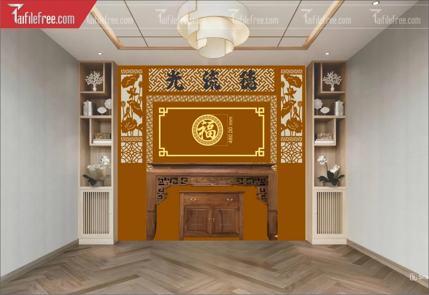 Mẫu File Vector CNC Phòng Thờ Đẹp_CNC263