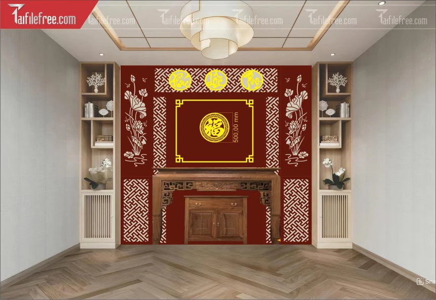 Mẫu File Vector CNC Phòng Thờ Đẹp_CNC264