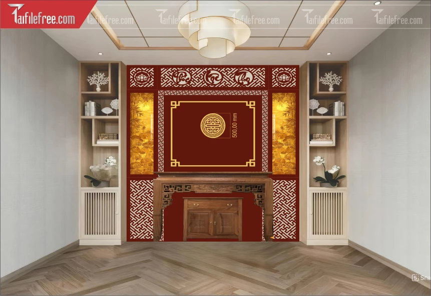 Mẫu File Vector CNC, Phòng Thờ Đẹp_CNC502