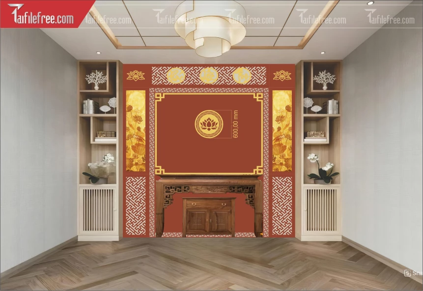 Mẫu File Vector CNC Phòng Thờ Đẹp_CNC503.