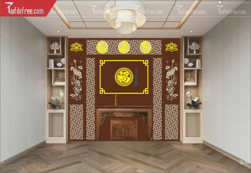 Mẫu File Vector CNC Phòng Thờ Đẹp_CNC504