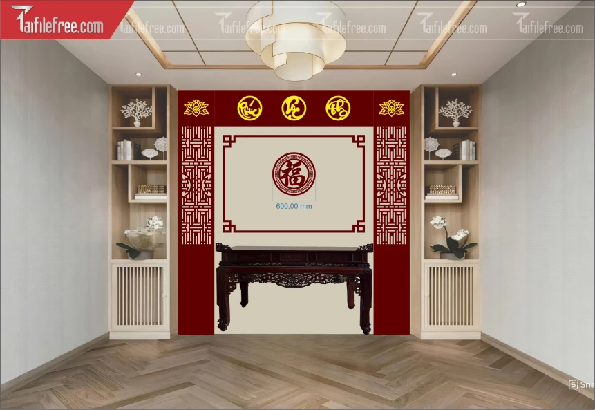 Mẫu File Vector CNC Phòng Thờ Đẹp_CNC505