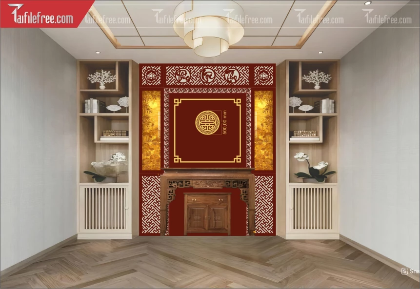 Mẫu File Vector CNC Phòng Thờ Đẹp_CNC507