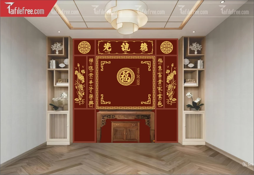 Mẫu File Vector CNC Phòng Thờ Đẹp_CNC508