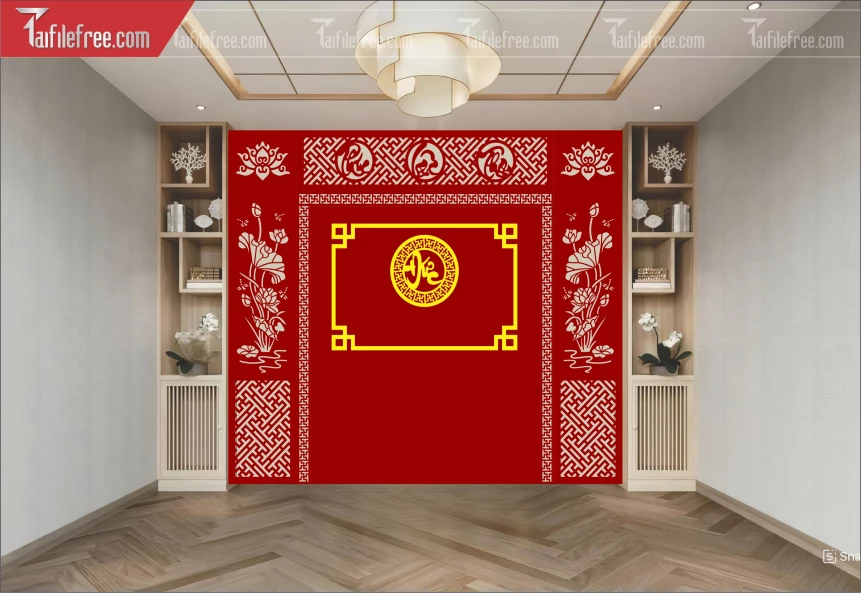 Mẫu File Vector CNC Phòng Thờ Đẹp_CNC509