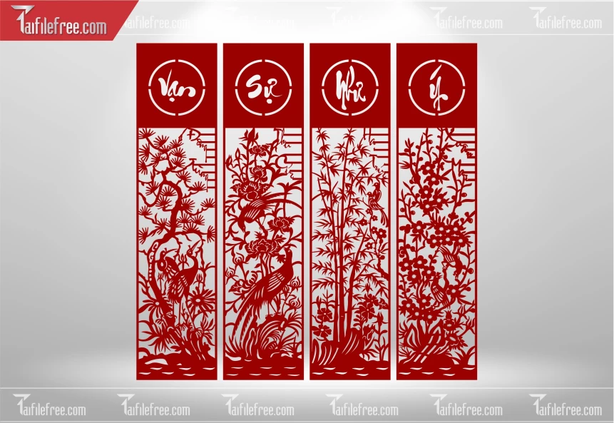 Mẫu File Vector Nền Hoa Văn Trang Trí_CNC516