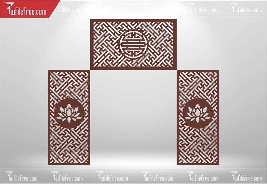 Mẫu File Vector Nền Hoa Văn Trang Trí Vách Thờ_CNC522