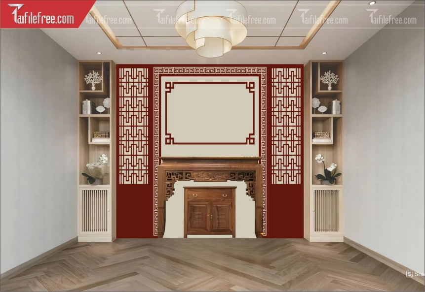 Mẫu File Vector CNC Phòng Thờ Đẹp_CNC533