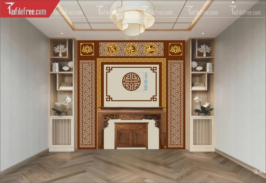 Mẫu File Vector CNC Phòng Thờ Đẹp_CNC534