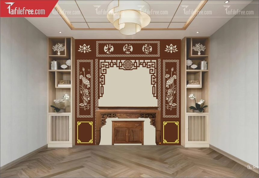 Mẫu File Vector CNC Phòng Thờ Đẹp_CNC535