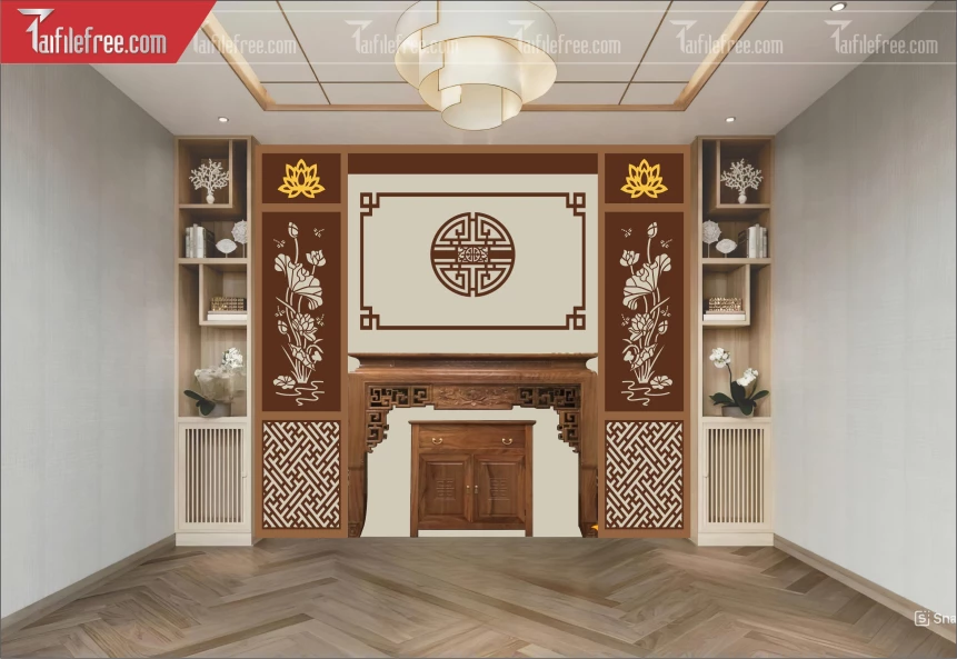 Mẫu File Vector CNC Phòng Thờ Đẹp_CNC537