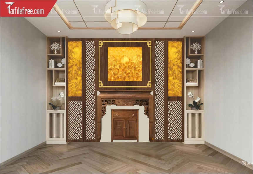 Mẫu File Vector CNC Phòng Thờ Đẹp_CNC538
