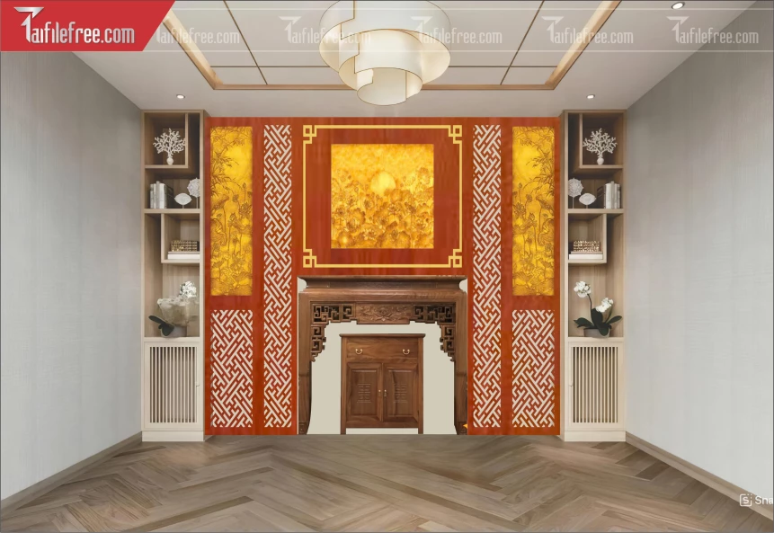 Mẫu File Vector CNC Phòng Thờ Đẹp_CNC539