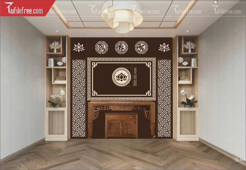 Mẫu File Vector CNC Phòng Thờ Đẹp_CNC543
