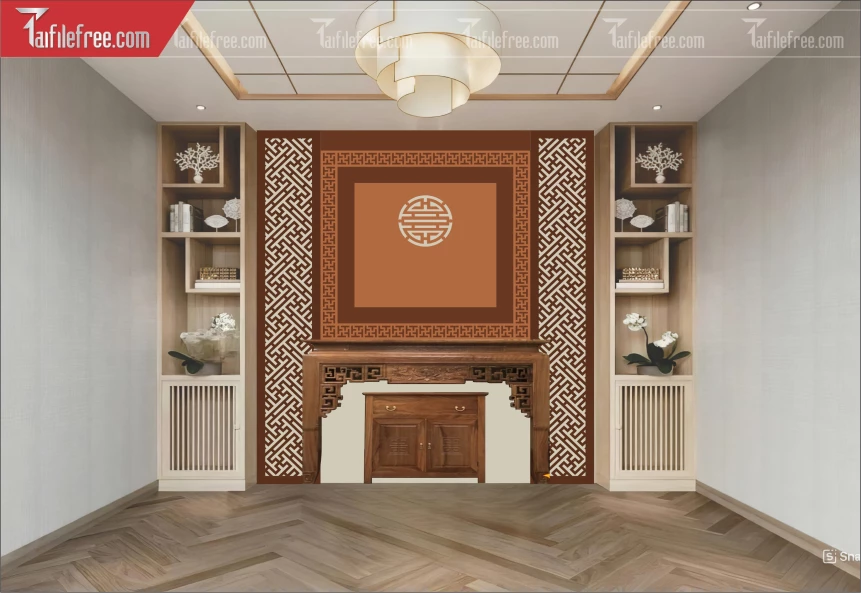 Mẫu File Vector CNC Phòng Thờ Đẹp_CNC545