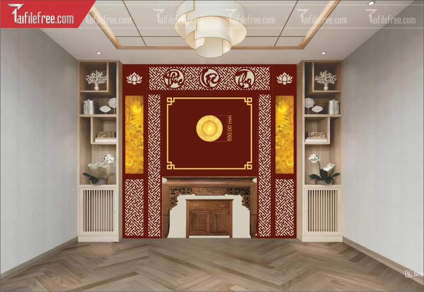 Mẫu File Vector CNC Phòng Thờ Đẹp_CNC557