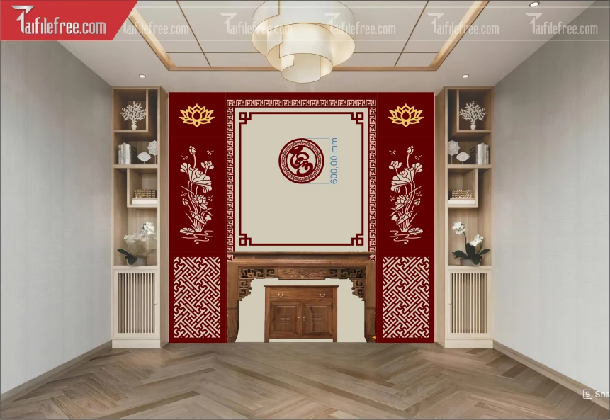 Mẫu File Vector CNC Phòng Thờ Đẹp_CNC558