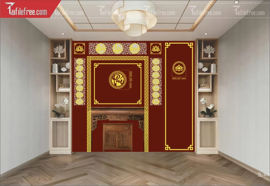 Mẫu File Vector CNC Phòng Thờ Đẹp_CNC560
