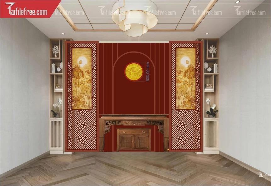 Mẫu File Vector CNC Phòng Thờ Đẹp_CNC566