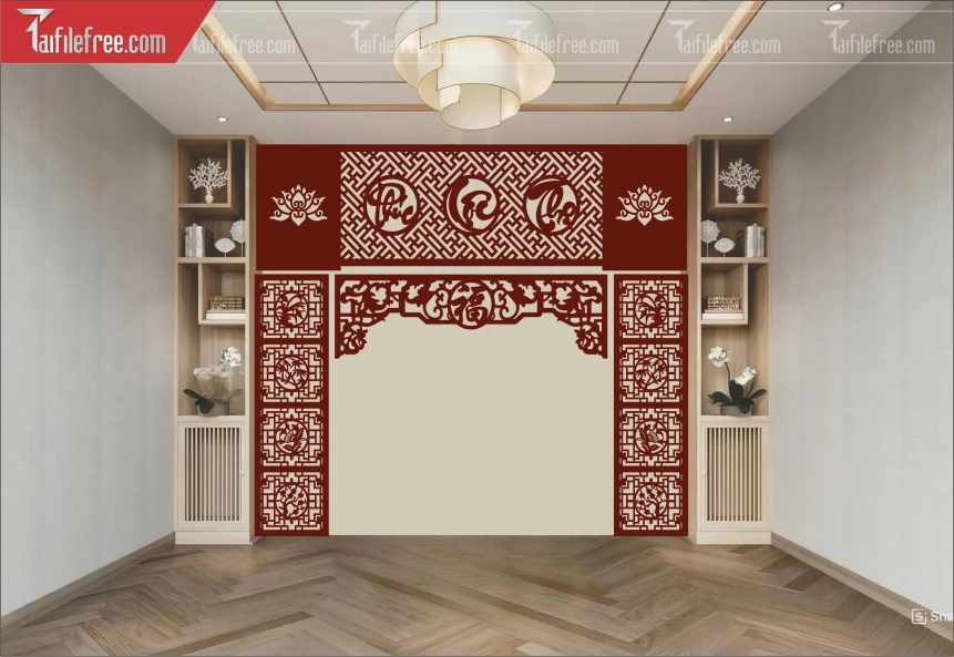 Mẫu File Vector CNC Phòng Thờ Đẹp_CNC575