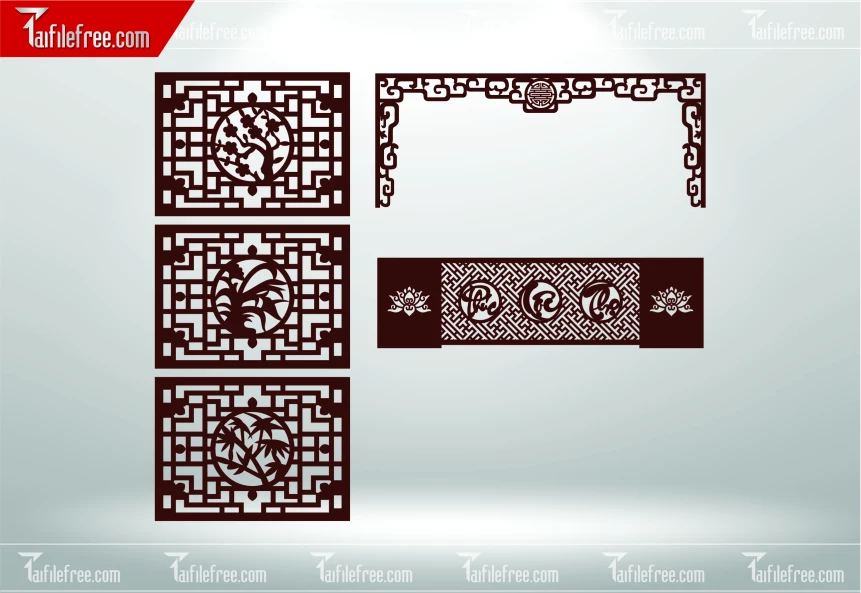 Mẫu File Vector Nền Hoa Văn Trang Trí_CNC576