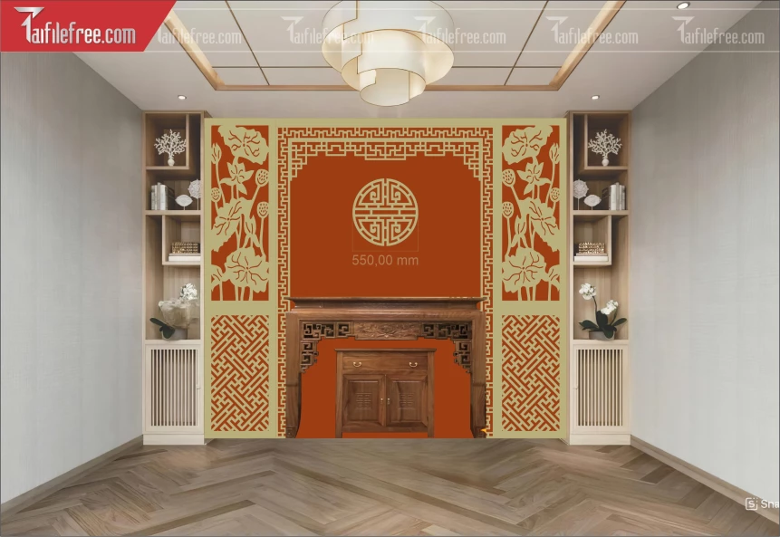 Mẫu File Vector CNC Phòng Thờ Đẹp_CNC581