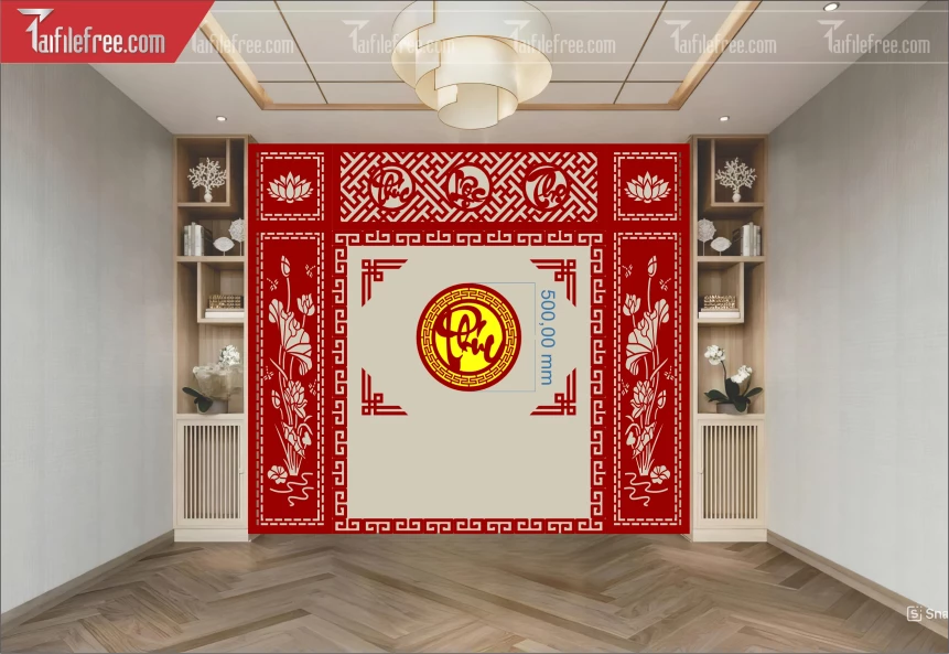 Mẫu File Vector CNC Phòng Thờ Đẹp_CNC582