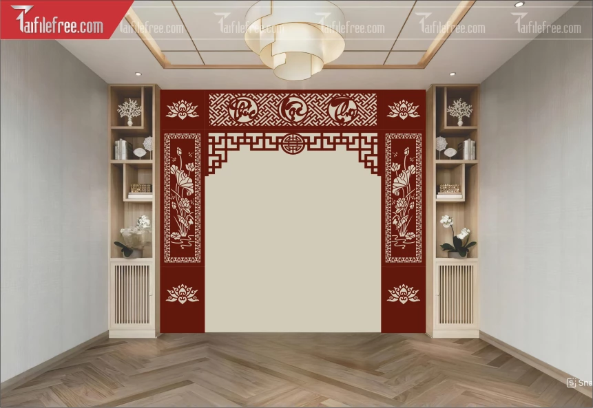 Mẫu File Vector CNC Phòng Thờ Đẹp_CNC583