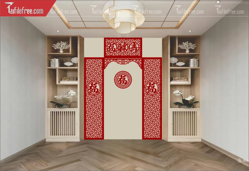 Mẫu File Vector CNC, Phòng Thờ Đẹp_CNC704