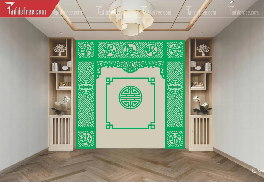 Mẫu File Vector CNC, Phòng Thờ Đẹp_CNC705