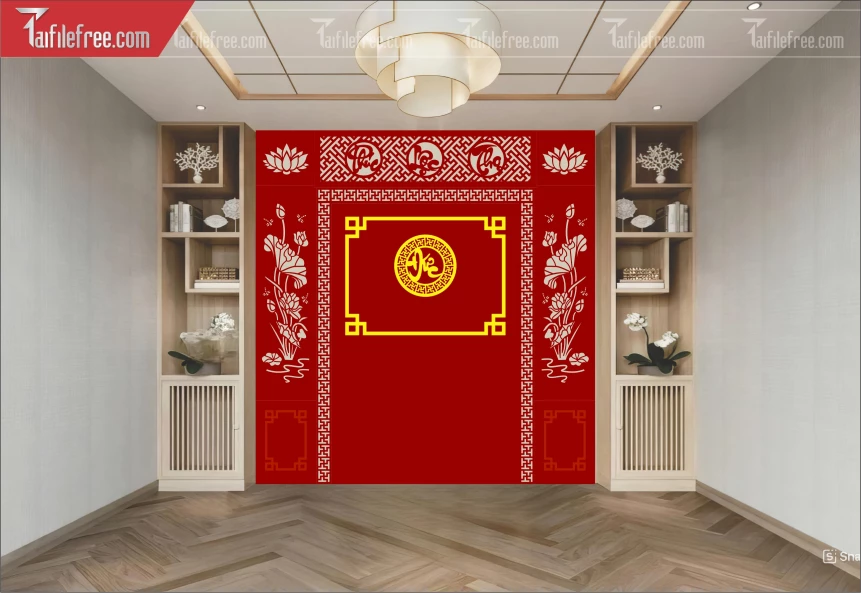 Mẫu File Vector CNC, Phòng Thờ Đẹp_CNC724