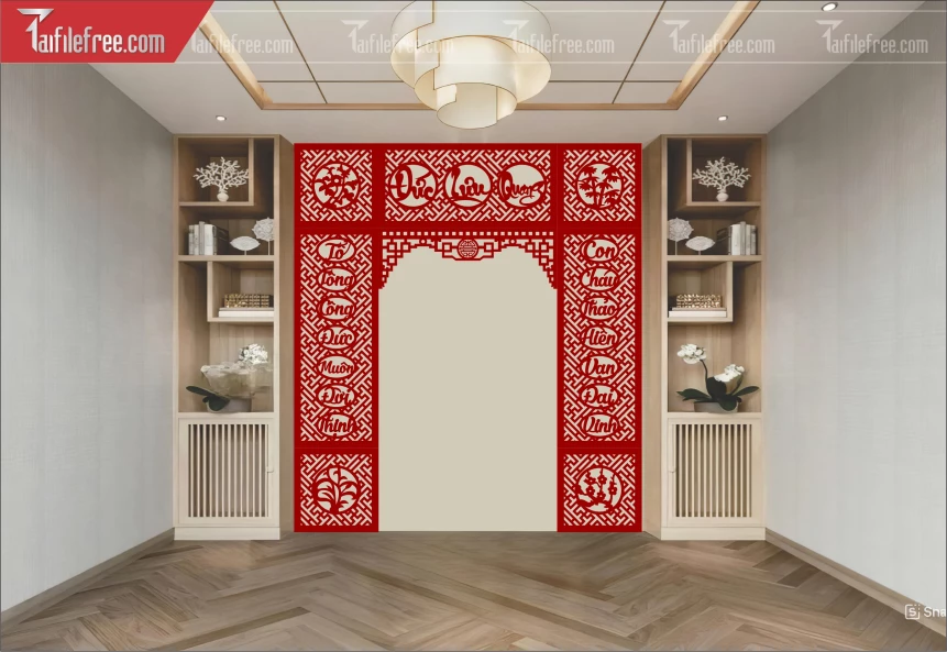 Mẫu File Vector CNC, Phòng Thờ Đẹp_CNC726