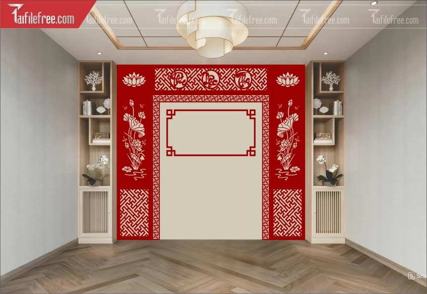 Mẫu File Vector CNC, Phòng Thờ Đẹp_CNC731