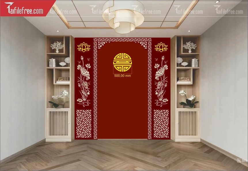 Mẫu File Vector CNC, Phòng Thờ Đẹp_CNC745