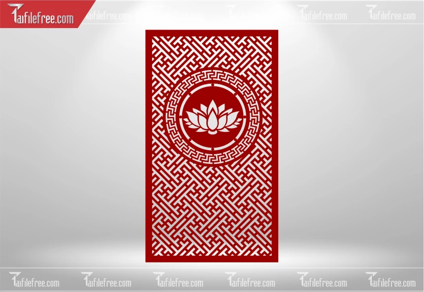 Mẫu File Vector Nền Hoa Sen Trang Trí Bàn Thờ_CNC853.