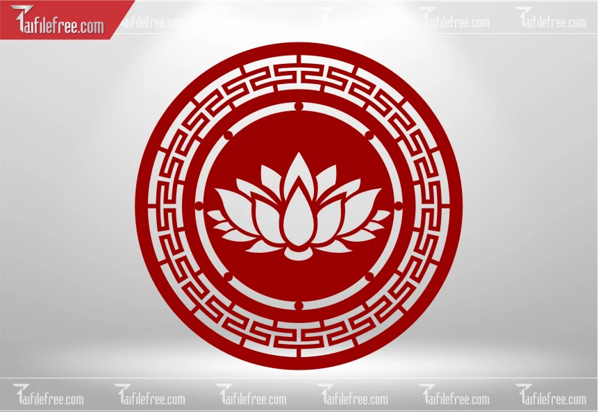 Mẫu File Vector Nền Hoa Sen Trang Trí Bàn Thờ_CNC854