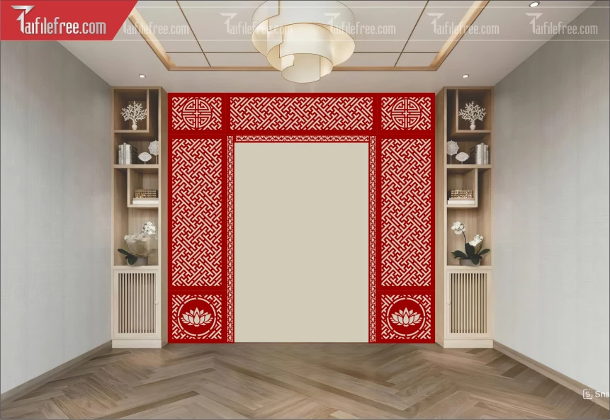 Mẫu File Vector CNC Phòng Thờ Đẹp_CNC855