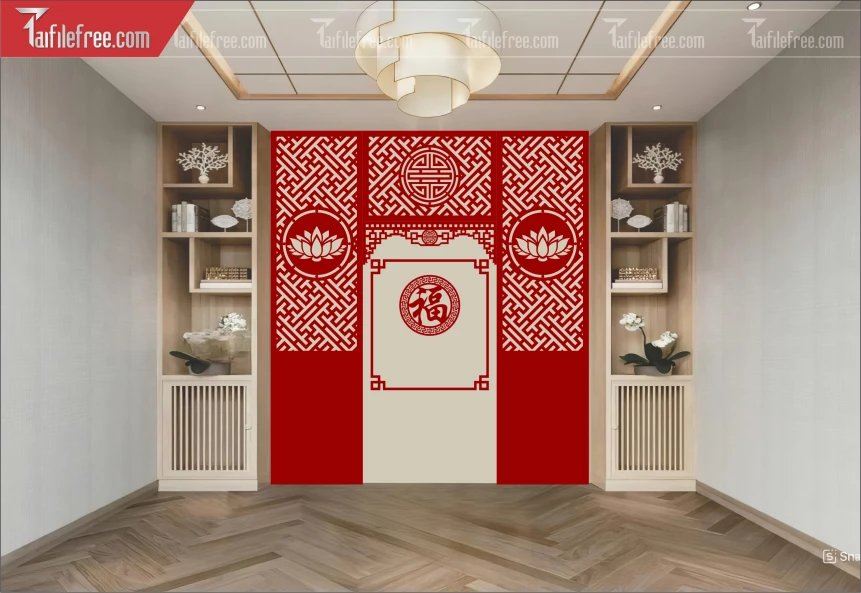 Mẫu File Vector CNC Phòng Thờ Đẹp_CNC862