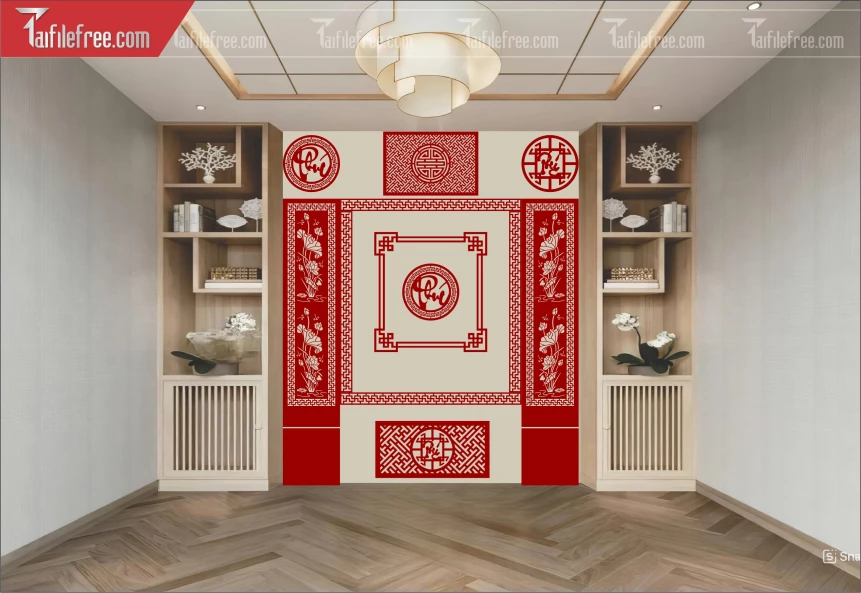 Mẫu File Vector CNC Phòng Thờ Đẹp_CNC869