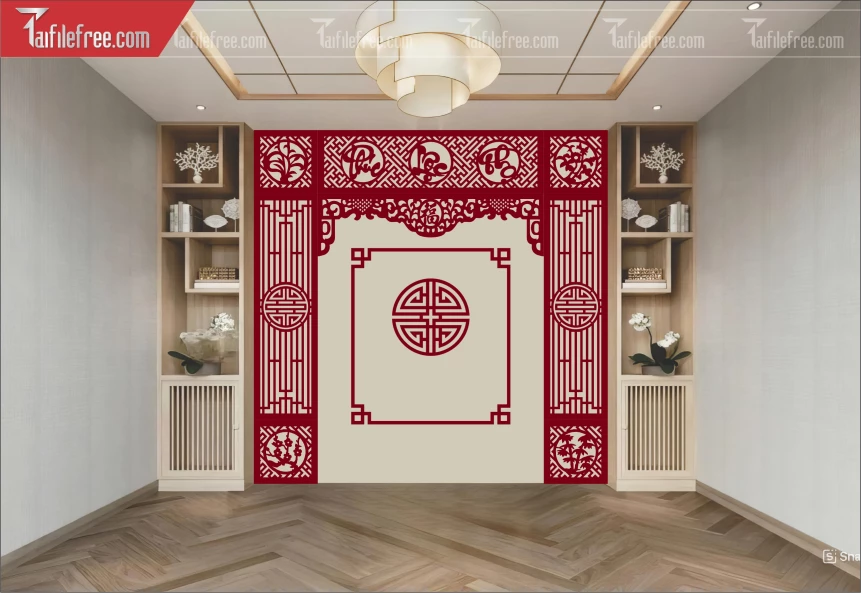 Mẫu File Vector CNC Phòng Thờ Đẹp_CNC880