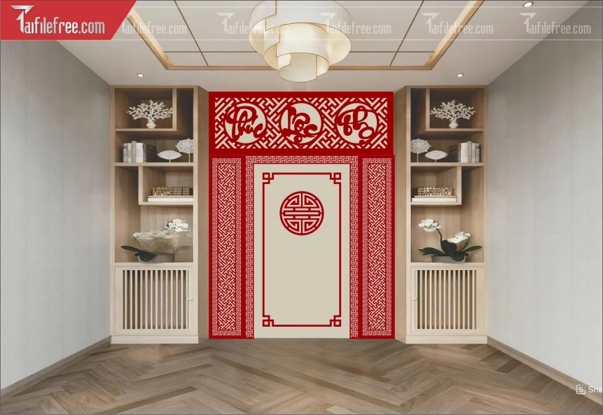 Mẫu File Vector CNC Phòng Thờ Đẹp_CNC882