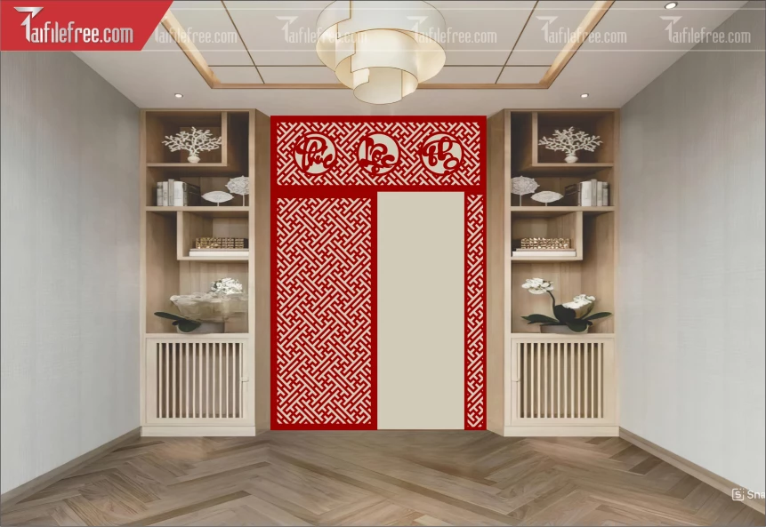 Mẫu File Vector CNC Phòng Thờ Đẹp_CNC884