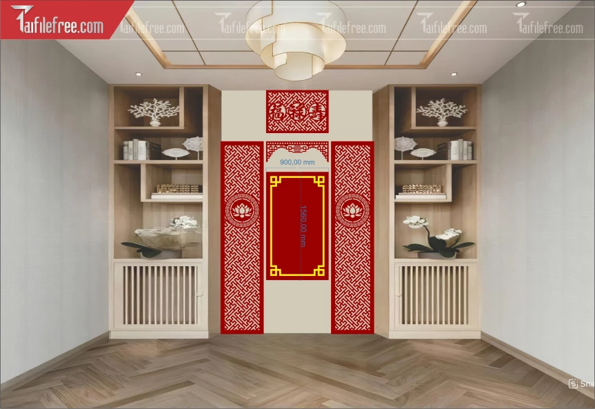 Mẫu File Vector CNC Phòng Thờ Đẹp_CNC885