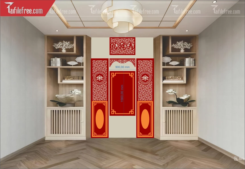 Mẫu File Vector CNC Phòng Thờ Đẹp_CNC887